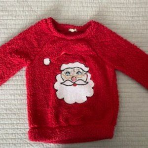 Fleece/Sequined Red Santa Sweater, Womens' Size Small